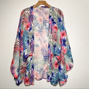 Style Envy Womens Tropical Print Kimono Coverup Size Small/Medium‎